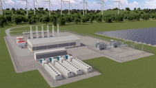 Pictured: An artist's impression of co-located renewable electricity generation and flexibility assets. Image: Wärtsilä